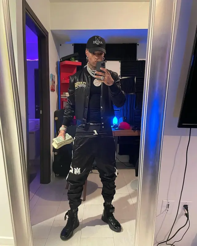 Ronny J outfit in Amiri, Playboy, and Nike, 2021