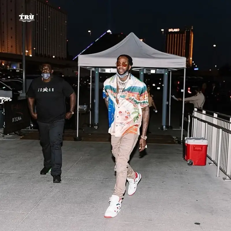2 Chainz outfit in Sergio Tacchini, Amiri, and Gucci, 2021