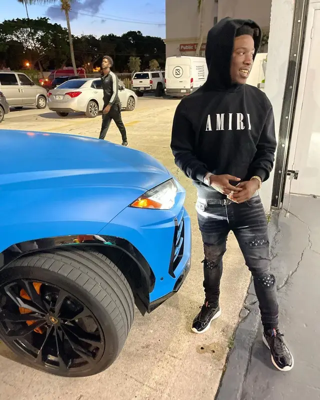 Hot Boii outfit in Amiri, Playboy, and Louis Vuitton, 2021