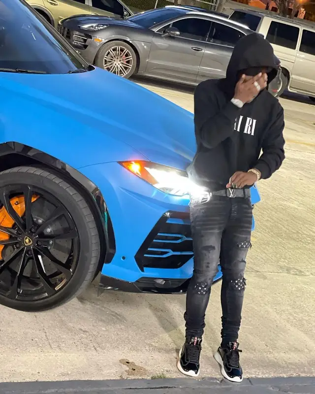 Hot Boii outfit in Amiri, Playboy, and Louis Vuitton, 2021