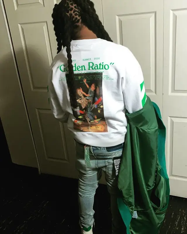 Tadoe outfit in Off-White and Ksubi, 2021