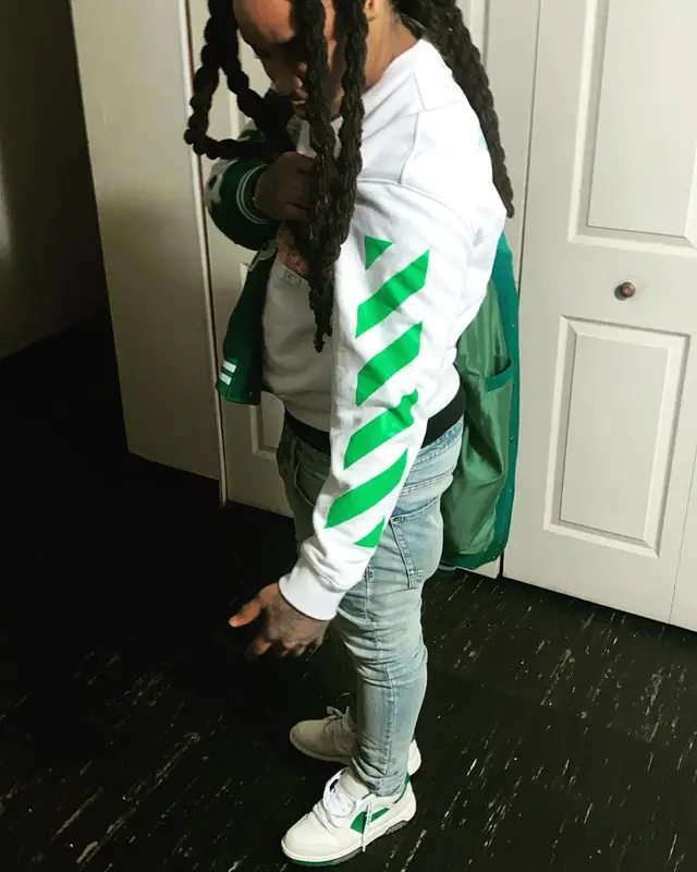 Tadoe outfit in Off-White and Ksubi, 2021