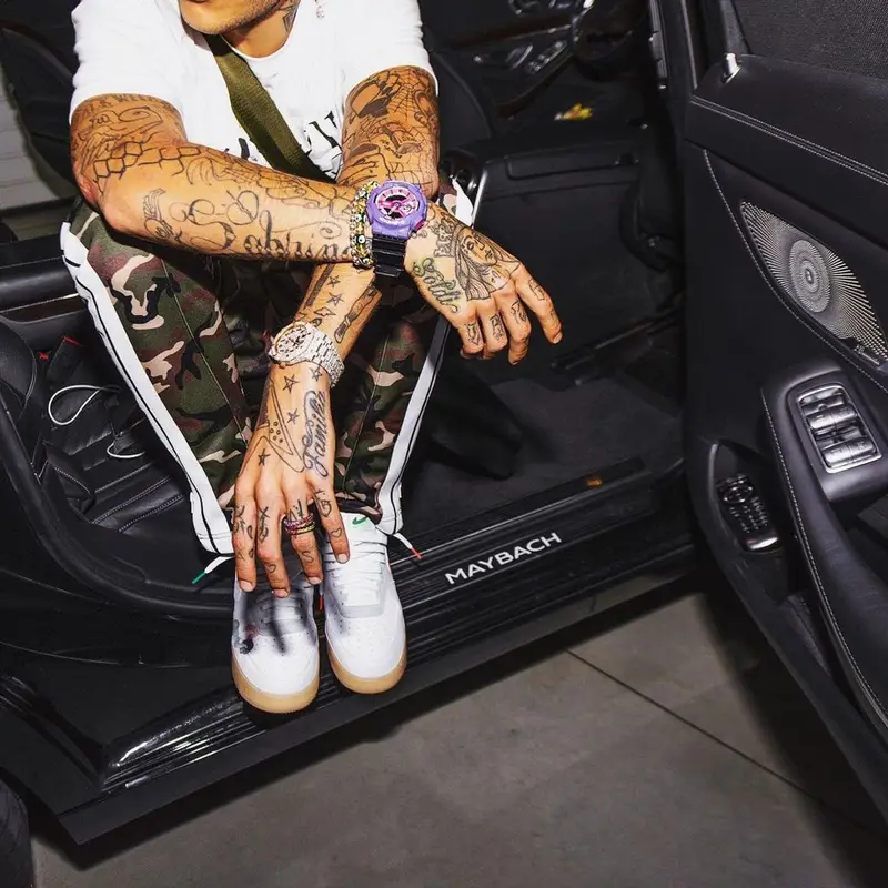 Sfera Ebbasta outfit in Lanvin, Palm Angels, and Gallery Dept., 2021