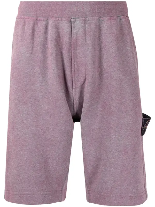 Stone Island Logo Patch Faded Track Shorts $297