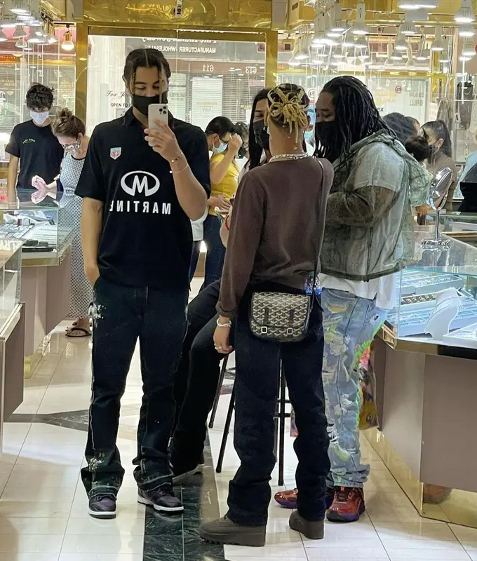 24kGoldn outfit in Martine Rose, Gallery Dept., and Nike, 2021