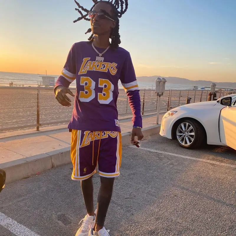 Baby Smoove outfit in Mitchell & Ness, Just Don, and Cartier, 2021