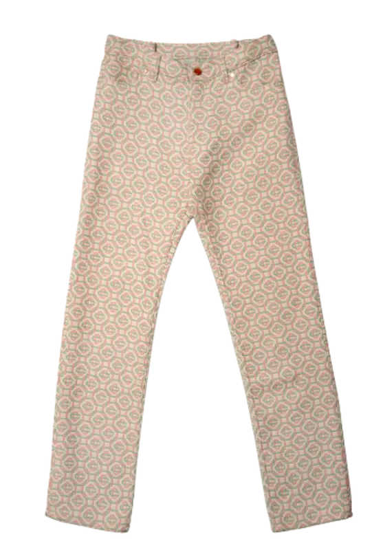 Casablanca Pink Monogram Wool Denim Style Jeans $1049