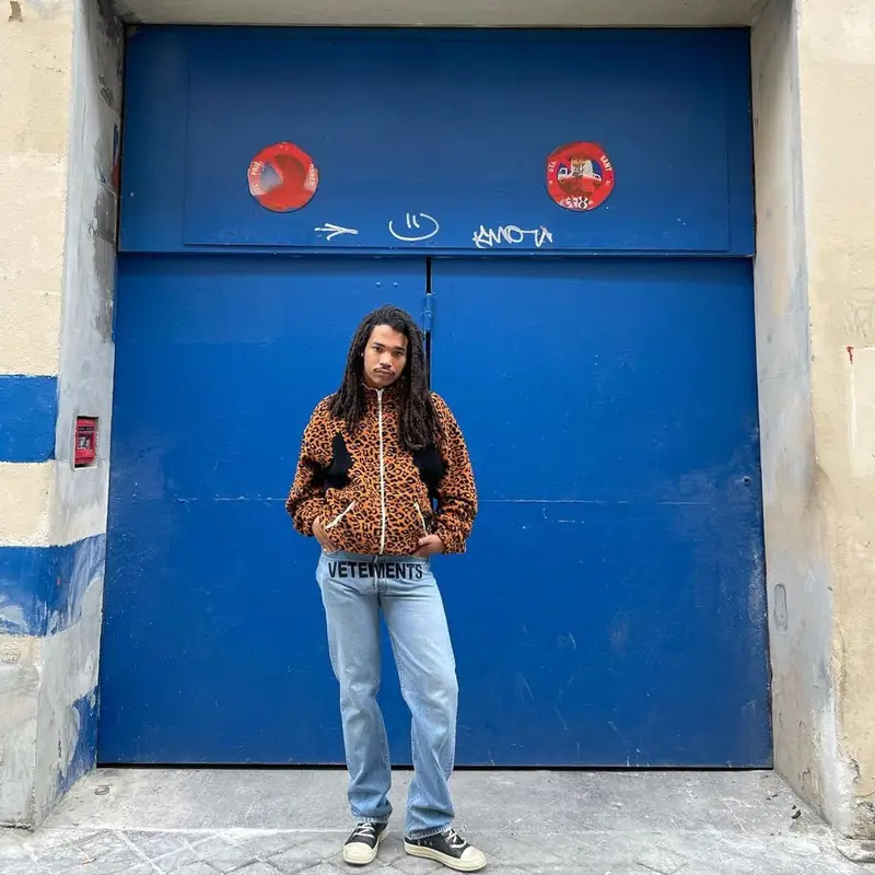 Luka Sabbat outfit in Celine, Levi’s, and Vetements, 2021