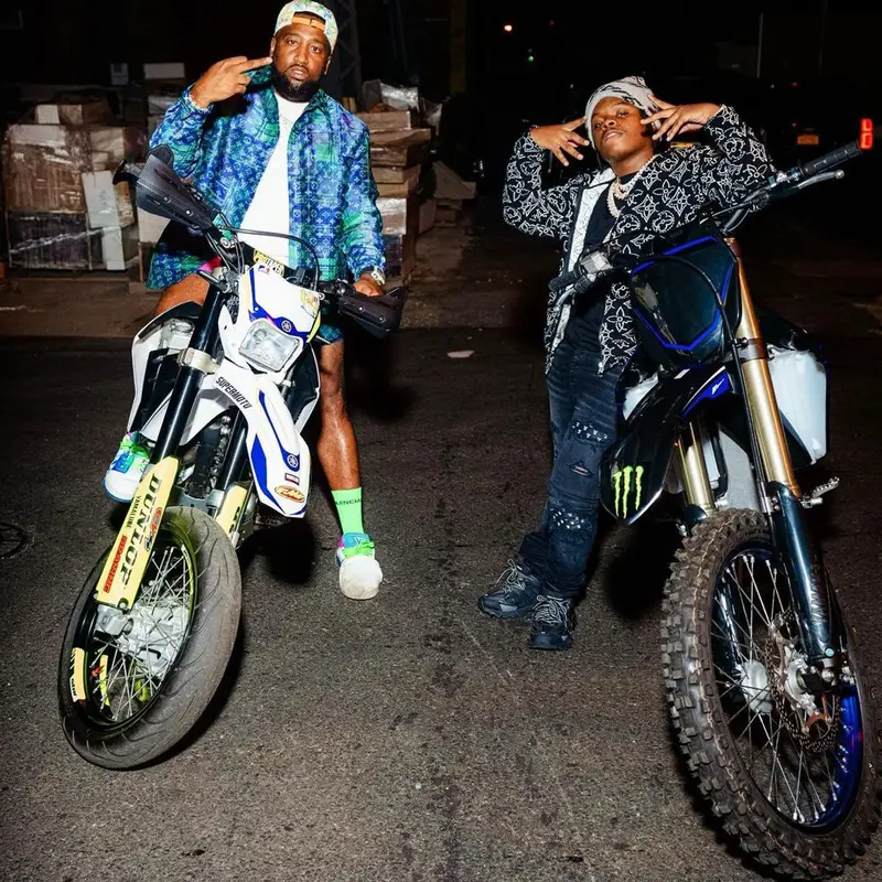 42 Dugg outfit in Louis Vuitton, Balenciaga, and NBA, 2021