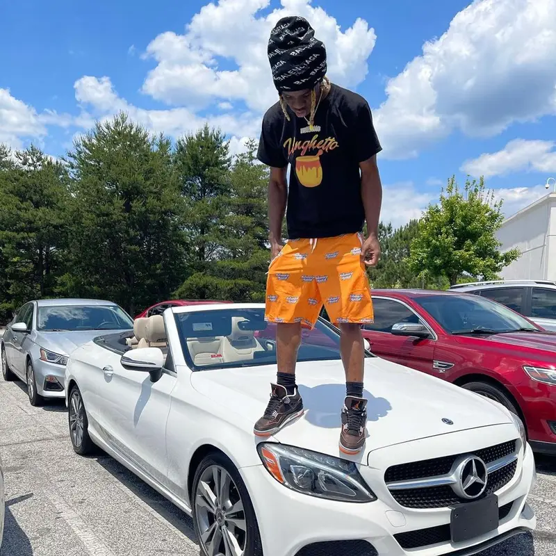 Unghetto Mathieu outfit in Millionaire Mindset , Jordan, and Balenciaga, 2021