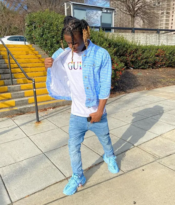 Unghetto Mathieu outfit in Alexander Wang, Balenciaga, and B.B. Simon, 2021