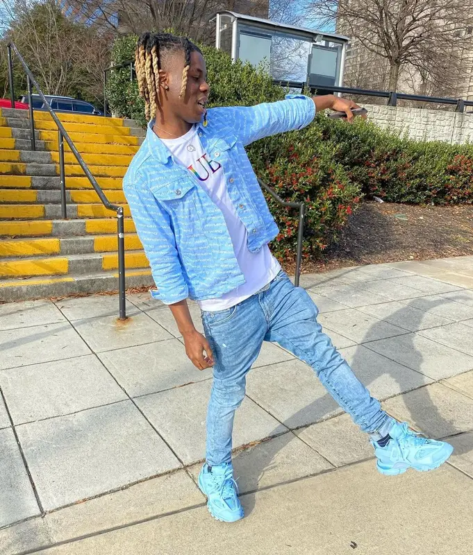 Unghetto Mathieu outfit in Alexander Wang, Balenciaga, and B.B. Simon, 2021