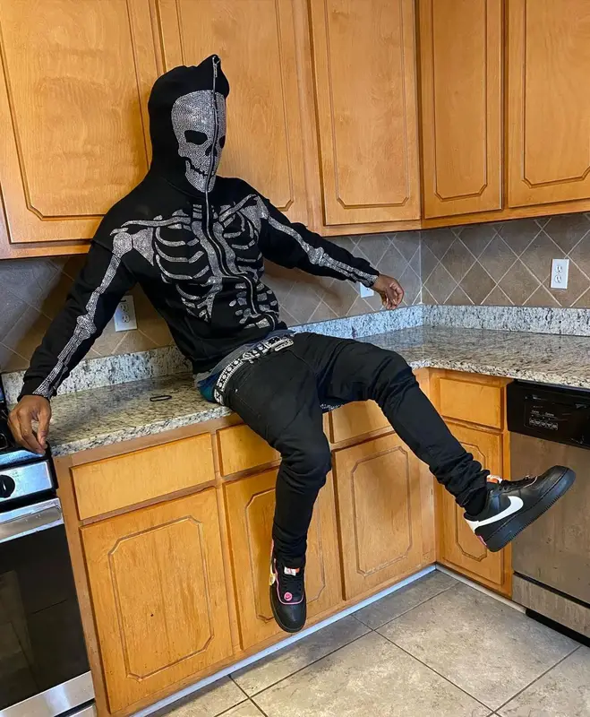 Unghetto Mathieu outfit in Klan Life, Nike, and B.B. Simon, 2020
