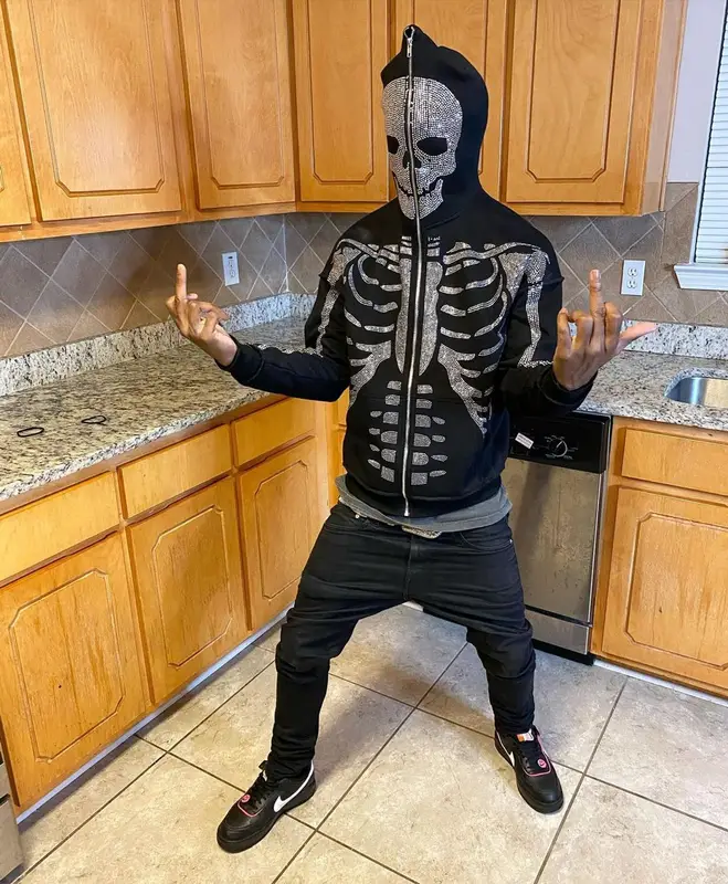 Unghetto Mathieu outfit in Klan Life, Nike, and B.B. Simon, 2020