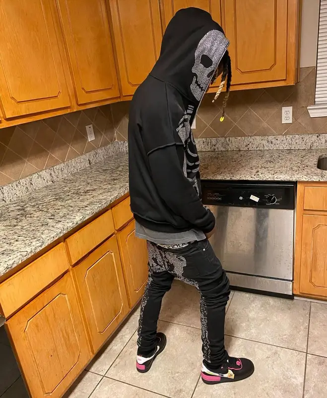 Unghetto Mathieu outfit in Klan Life, Nike, and B.B. Simon, 2020