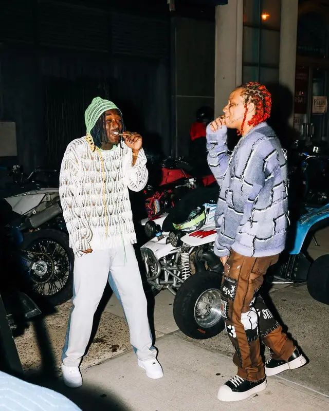 Lil Uzi Vert outfit in Loewe and Nike, 2021