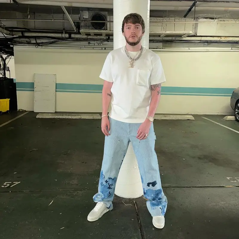 Murda Beatz outfit in Louis Vuitton, 2021