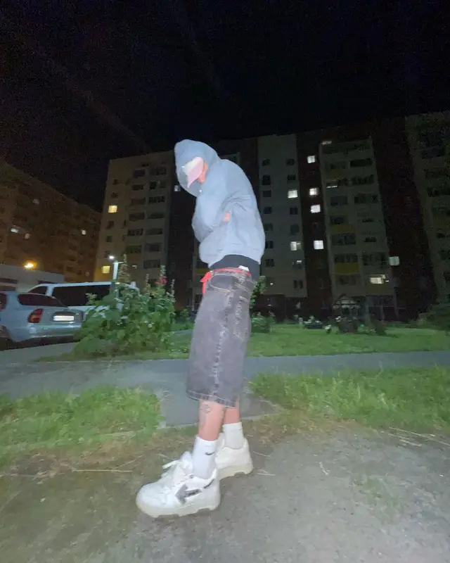 Lil Morty outfit in Off-White, Shyne, and Nike, 2021