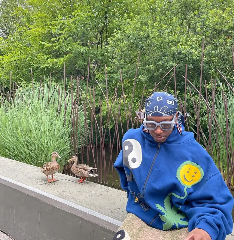 Bloody Osiris outfit in Human Made, Cactus Plant Flea Market, and Kapital, 2021