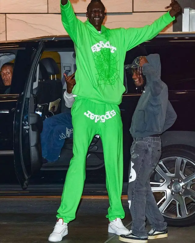 Bol Bol outfit in Young Thug Merch, Dior, and Spider Worldwide, 2021