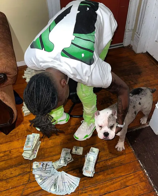 JayDaYoungan outfit in Vlone, Valabasas, and Juice Wrld Merch, 2021