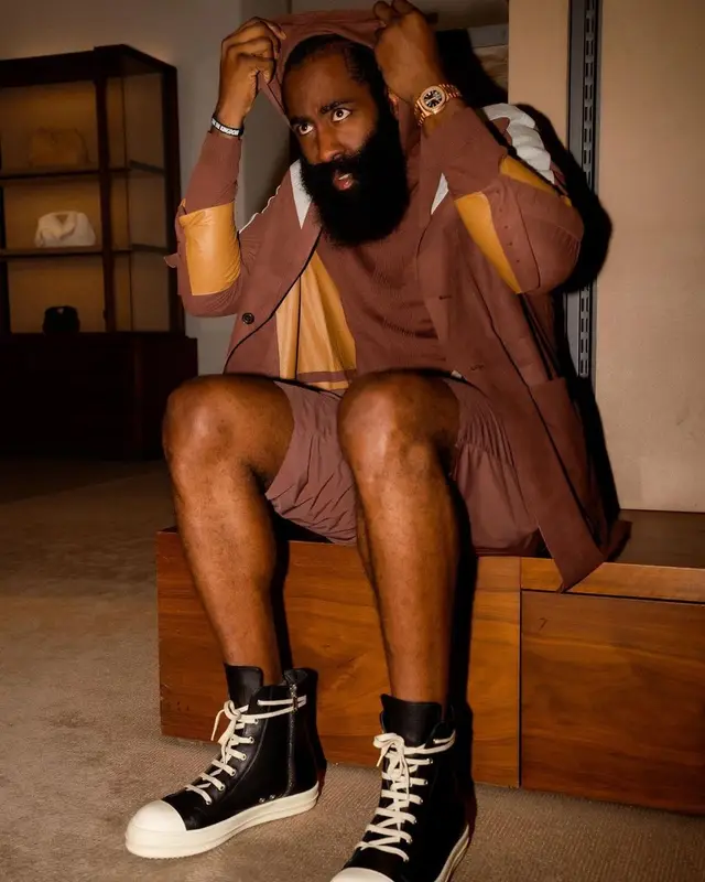 James Harden outfit in Rick Owens, 2021