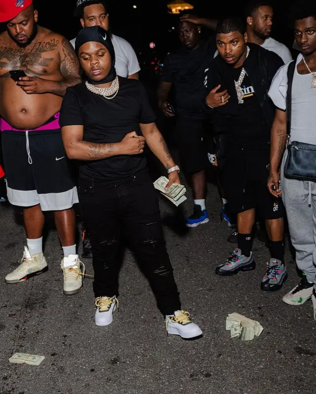 42 Dugg outfit in Amiri and Nike, 2021