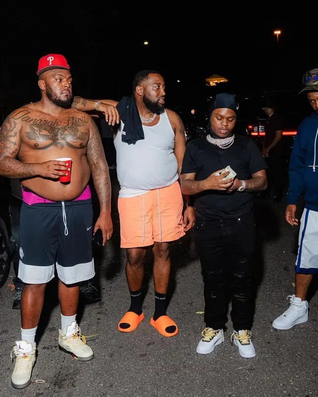 42 Dugg outfit in Amiri and Nike, 2021