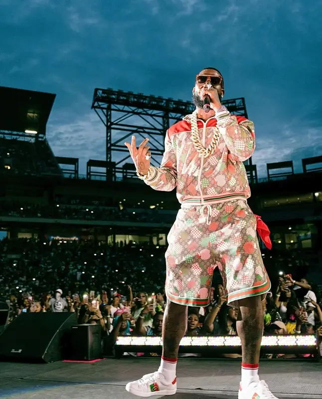 Gucci Mane outfit in Gucci and Celine, 2021