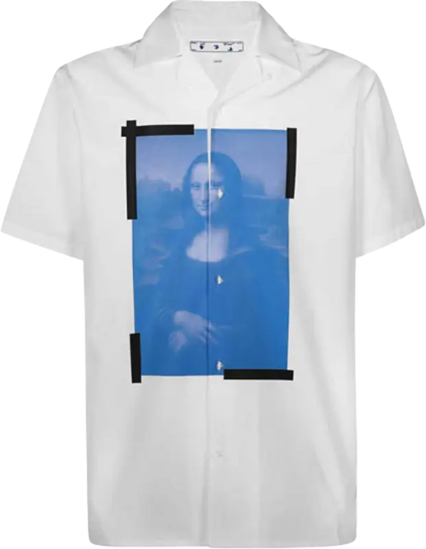 Off-White Holiday Mona Lisa Print Cotton Shirt $456