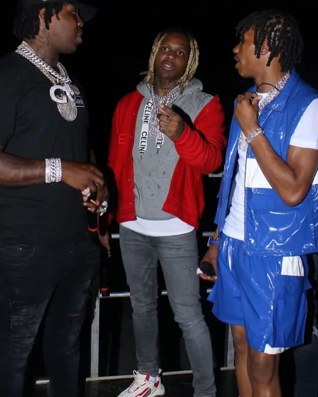 Lil Durk outfit in Givenchy, Celine, and Amiri, 2021