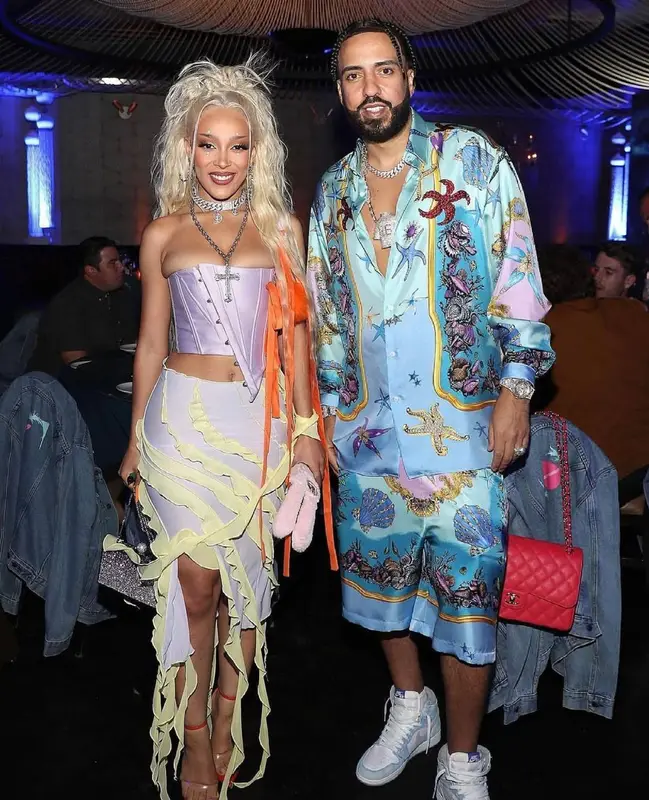 French Montana outfit in Versace and Nike, 2021