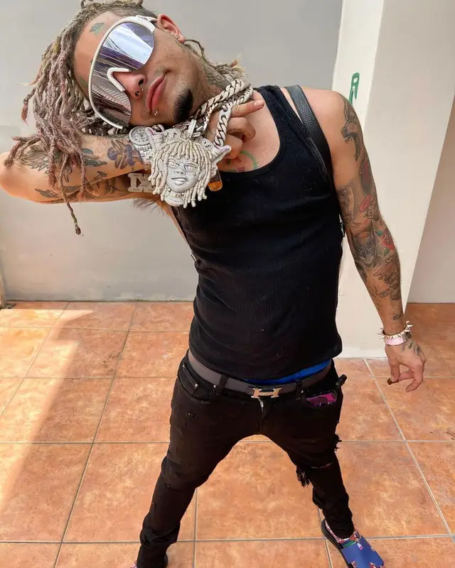 Lil Pump outfit in Hermes, Moncler, and Bape, 2021