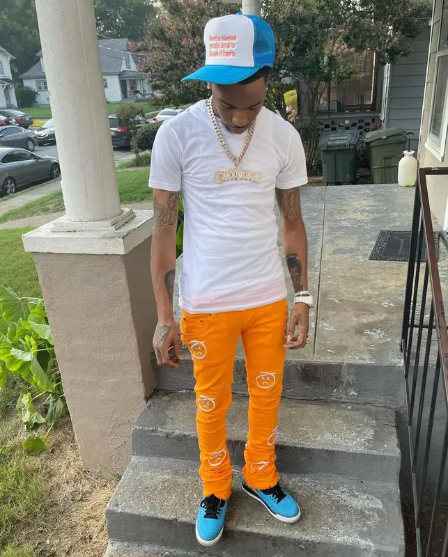 Key Glock outfit in Ralph Lauren, Jordan, and Don't Let Mom Find Out, 2021