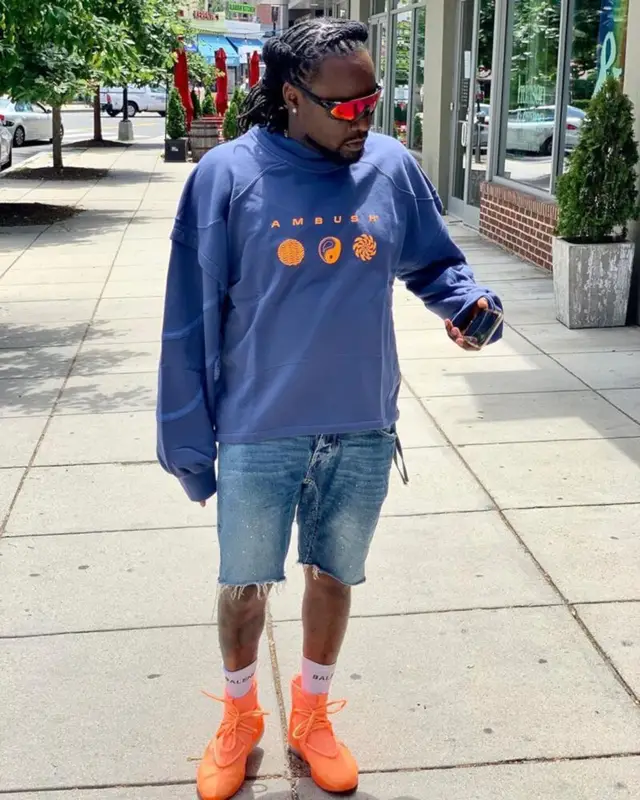 Wale outfit in Ambush, Oakley, and Balenciaga, 2021
