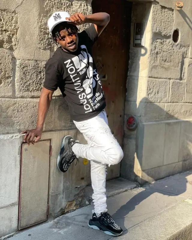 Jackboy outfit in Louis Vuitton, Dior, and Amiri, 2021
