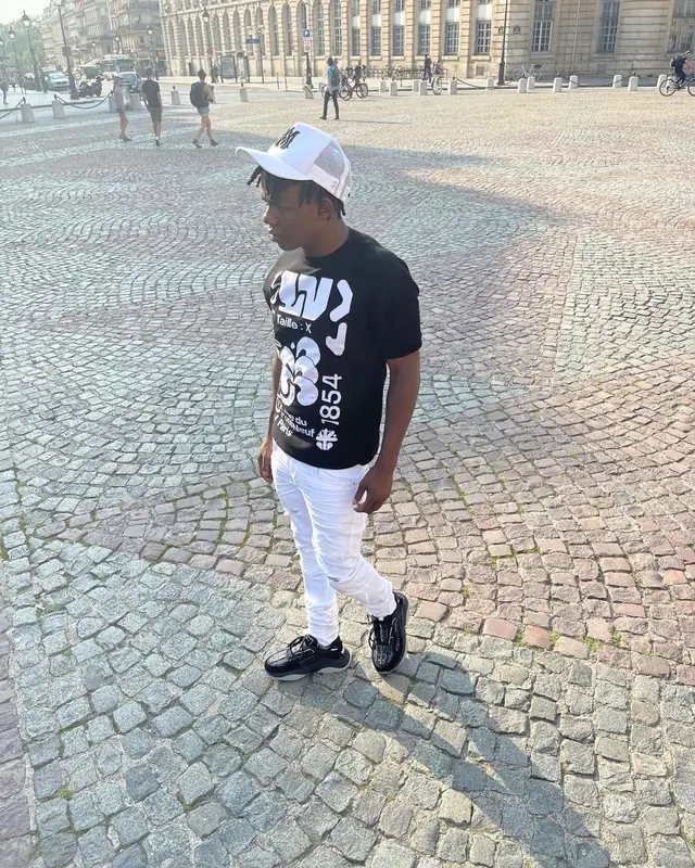 Jackboy outfit in Louis Vuitton, Dior, and Amiri, 2021