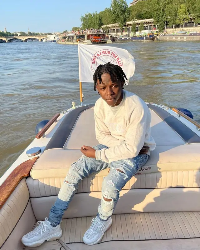 Jackboy outfit in Dior, Amiri, and Peter Doig, 2021