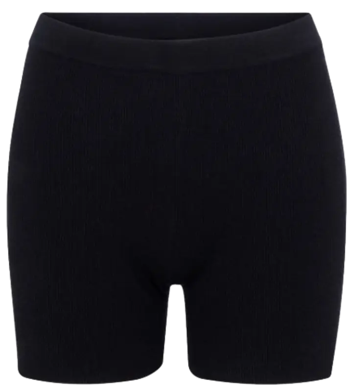 Jacquemus Viscose Blend Rib Knit Cycling Black Shorts $225