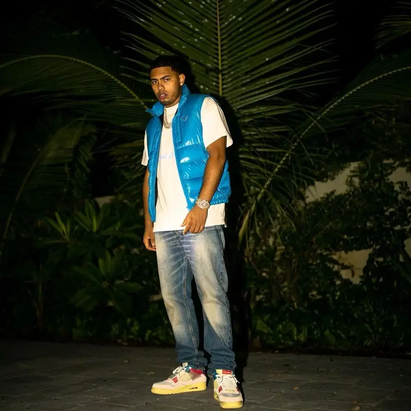 Myke Towers outfit in Prada, Mr. Saturday, and Jordan, 2021