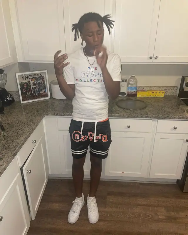 Lil Kee outfit in Novera Collection and Nike, 2021