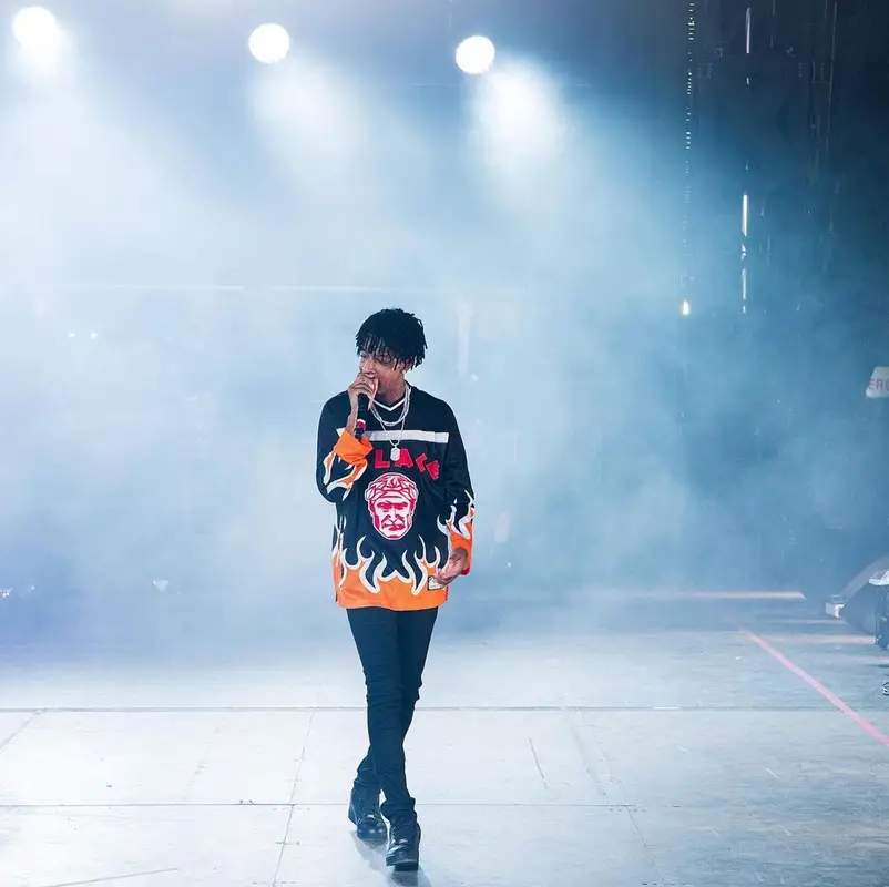 21 Savage outfit in Palace, Amiri, and Nike, 2021