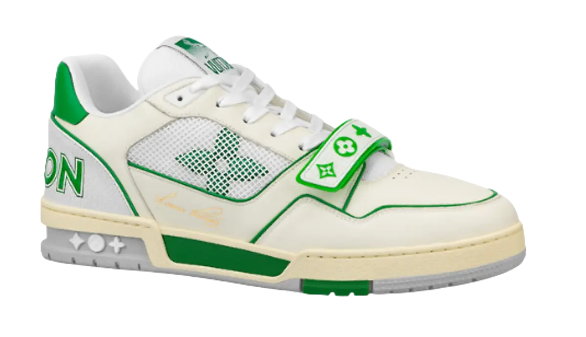 Louis Vuitton Trainer Sneaker White and Green - proalpaandomega