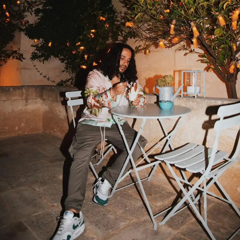 Russ outfit in Casablanca, Rick Owens, and Nike, 2021
