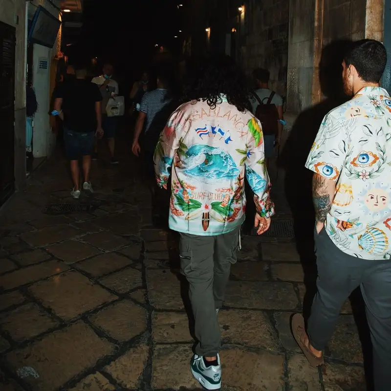 Russ outfit in Casablanca, Rick Owens, and Nike, 2021