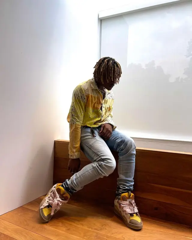 TyFontaine outfit in Kapital and Lanvin, 2021