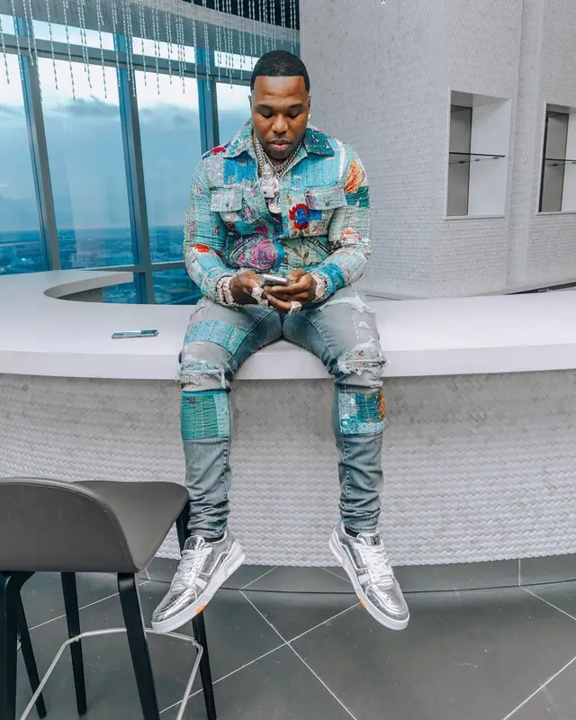 BandMan Kevo outfit in Amiri and Louis Vuitton, 2021
