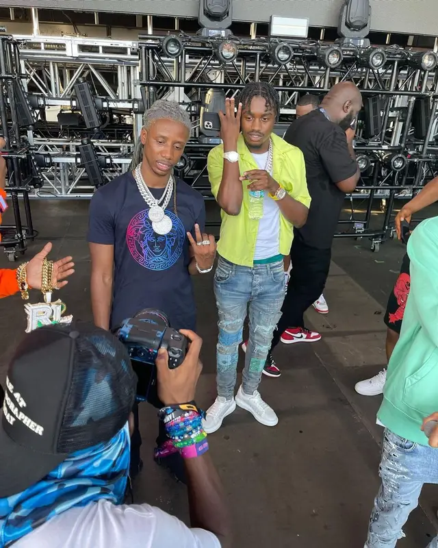 Lil Tjay outfit in Bottega Veneta, Amiri, and Alexander McQueen, 2021