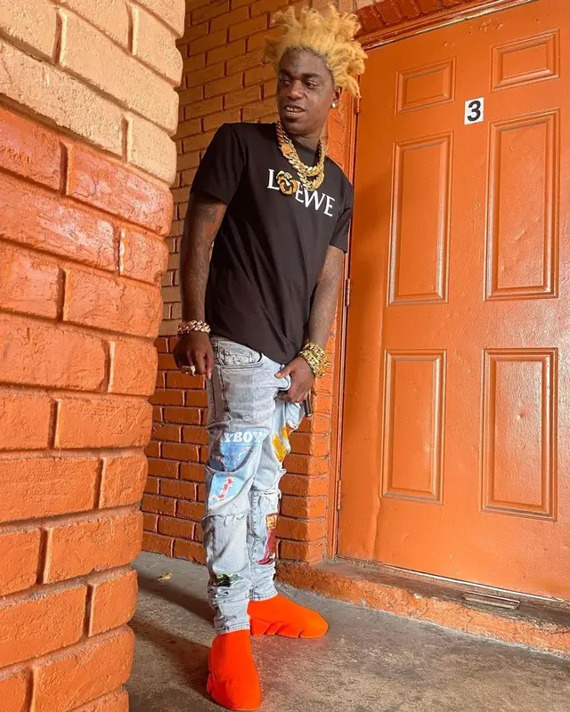 Kodak Black outfit in Loewe, Amiri, and Balenciaga, 2021