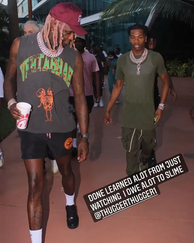 Young Thug outfit in Burberry and Nike, 2021